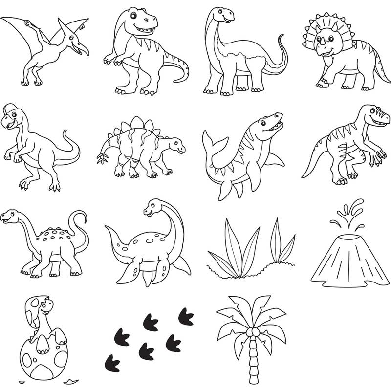 HEYDA Motivstempel-Set "Dinosaurier", Klarsicht-Runddose-0