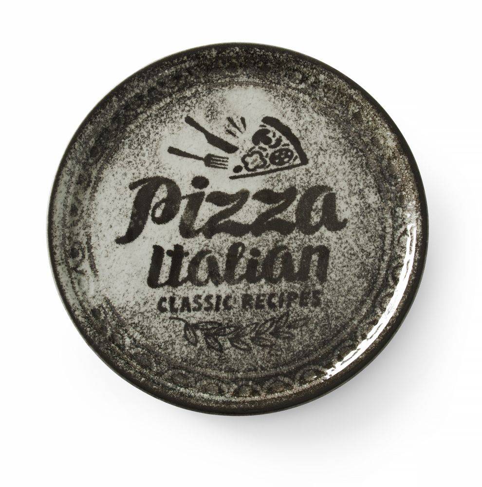 HENDI Pizzateller Recipe Collection Schwarz, Schwarz, 310mm-0