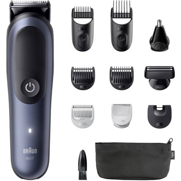 Braun AIO7540 11-in-1 Beard Trimmer and Hair Clipper Black-Blue Waterproof Lithium-Ion