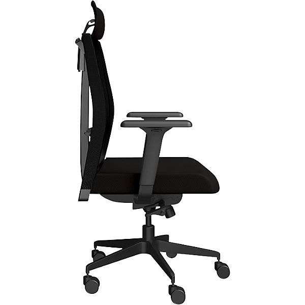 Bürostuhl AERO mit Armlehnen schwarz mit Kopfstütze. TAKKT Industrial & Packaging GmbH 83349649-2