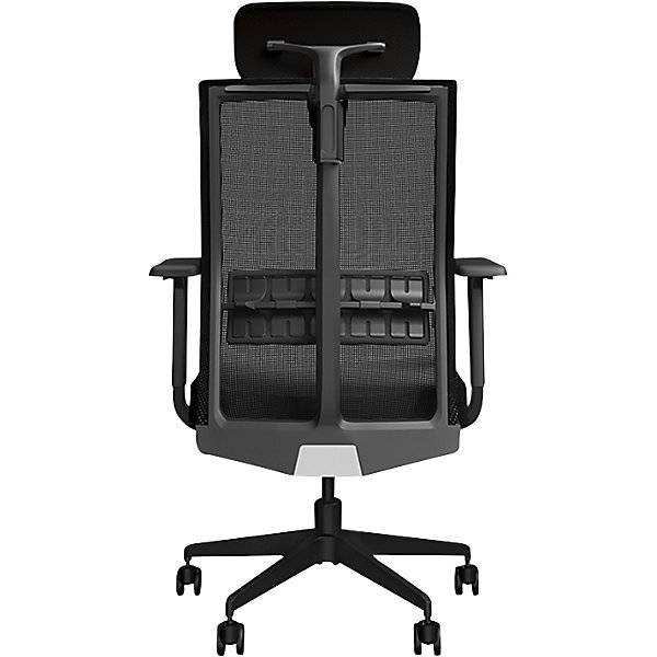 Bürostuhl AERO mit Armlehnen schwarz mit Kopfstütze. TAKKT Industrial & Packaging GmbH 83349649-3