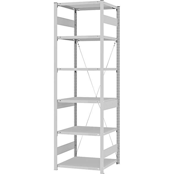 Schwerlast-Steckregal einseitig HxBxT 2500 x 750 x 600 mm grau Grundregal. TAKKT Industrial & Packaging GmbH-3