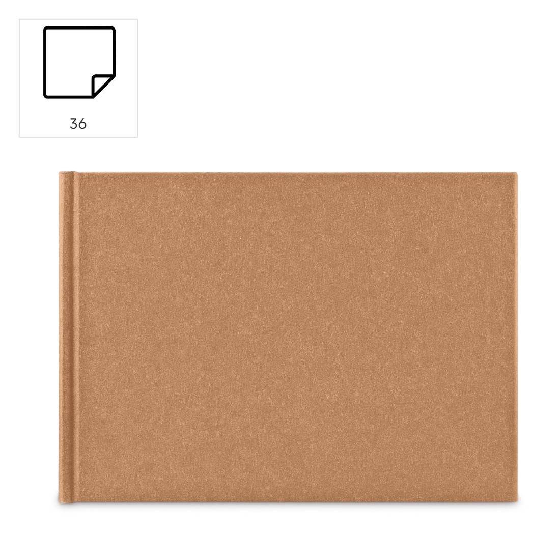 hama 00007614 Buch-Album "Wrinkled", 24x17 cm, 36 weiße Seiten, Braun-1