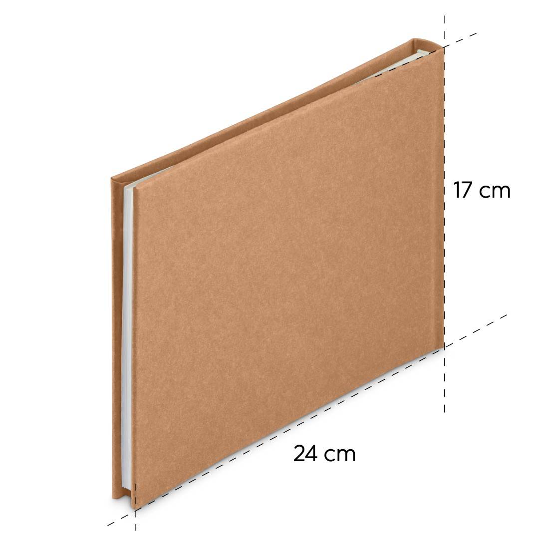 hama 00007614 Buch-Album "Wrinkled", 24x17 cm, 36 weiße Seiten, Braun-2