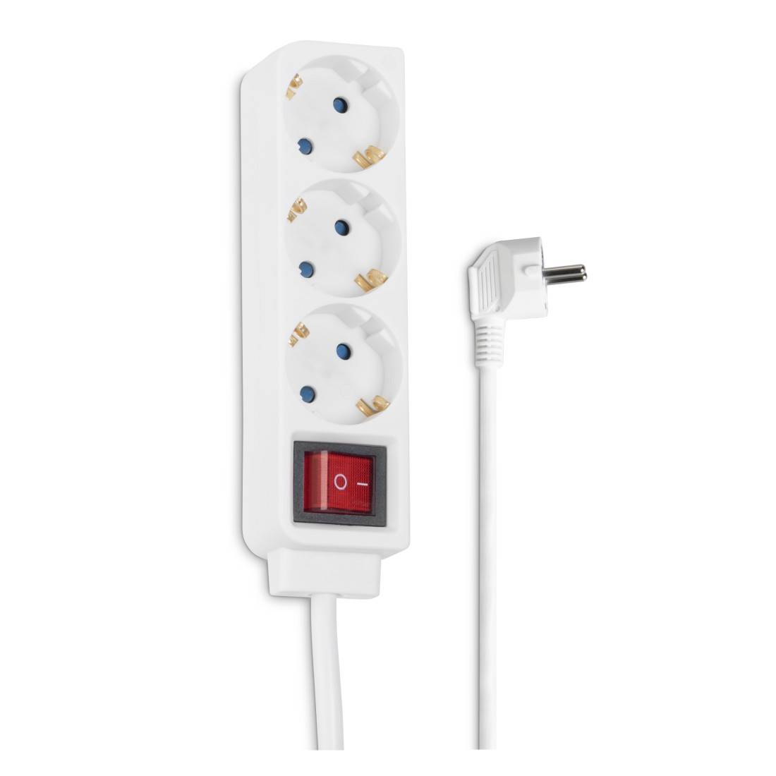 hama 00137322 Steckdosenleiste, 3-fach, mit Schalter, 1,4 m, Weiß-0
