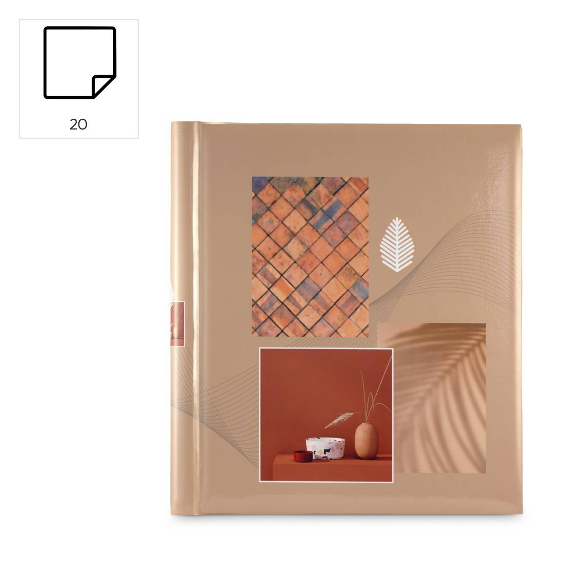 hama 00007638 Selbstklebe-Album "Singo II", 28x31 cm, 20 weiße Seiten, Terracotta-1