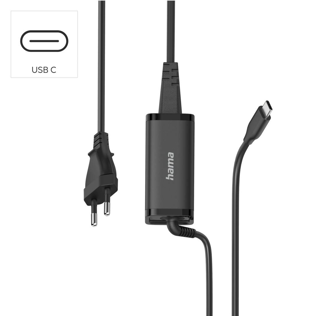 hama 00200022 Universal-USB-C-Notebook-Netzteil, GaN, Power Delivery (PD), 5-20V/45W-1