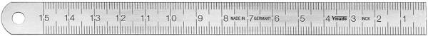 Stahlmaßstab 100 mm x 13 mm x 0,5 mm, inox