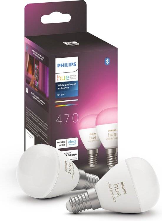 SIGNIFY - Philips Hue White and Color Ambiance - LED-Lampe - Form: P45 - E14 - 5.1 W - Klasse F - warmweißes bis kaltwei-5