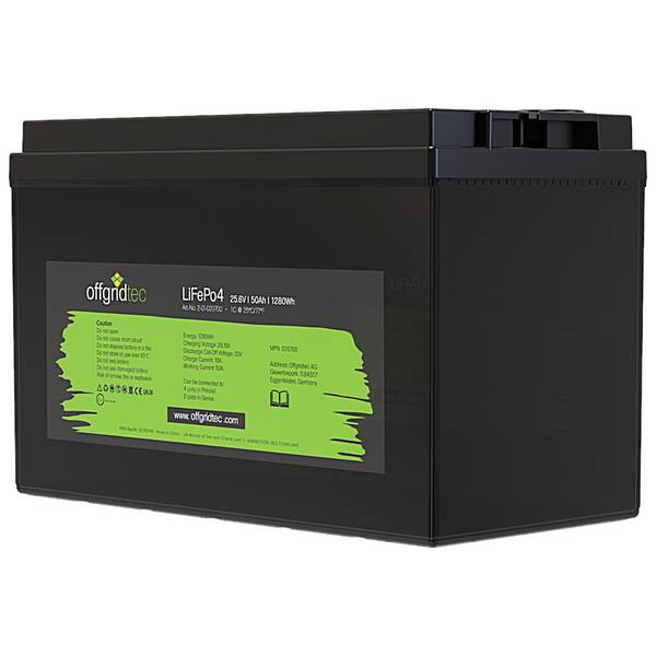 Offgridtec LiFePO4 Akku 25,6/50 24V 50Ah BMS integriert 1280Wh