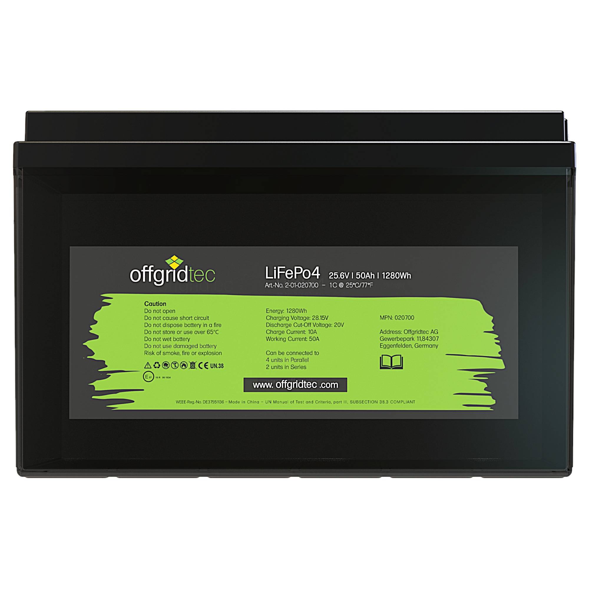 Offgridtec LiFePO4 Akku 25,6/50 24V 50Ah BMS integriert 1280Wh-1