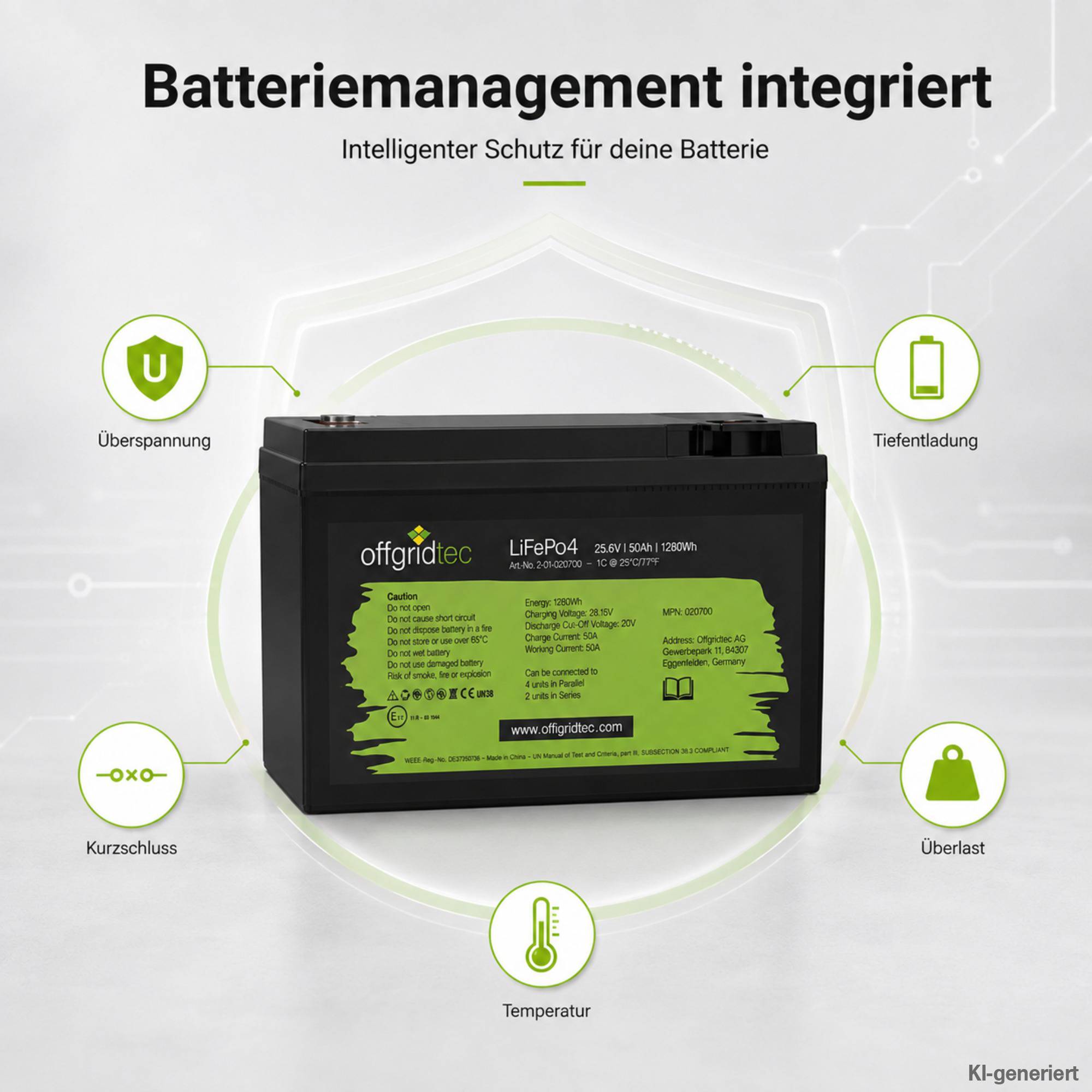 Offgridtec LiFePO4 Akku 25,6/50 24V 50Ah BMS integriert 1280Wh-4