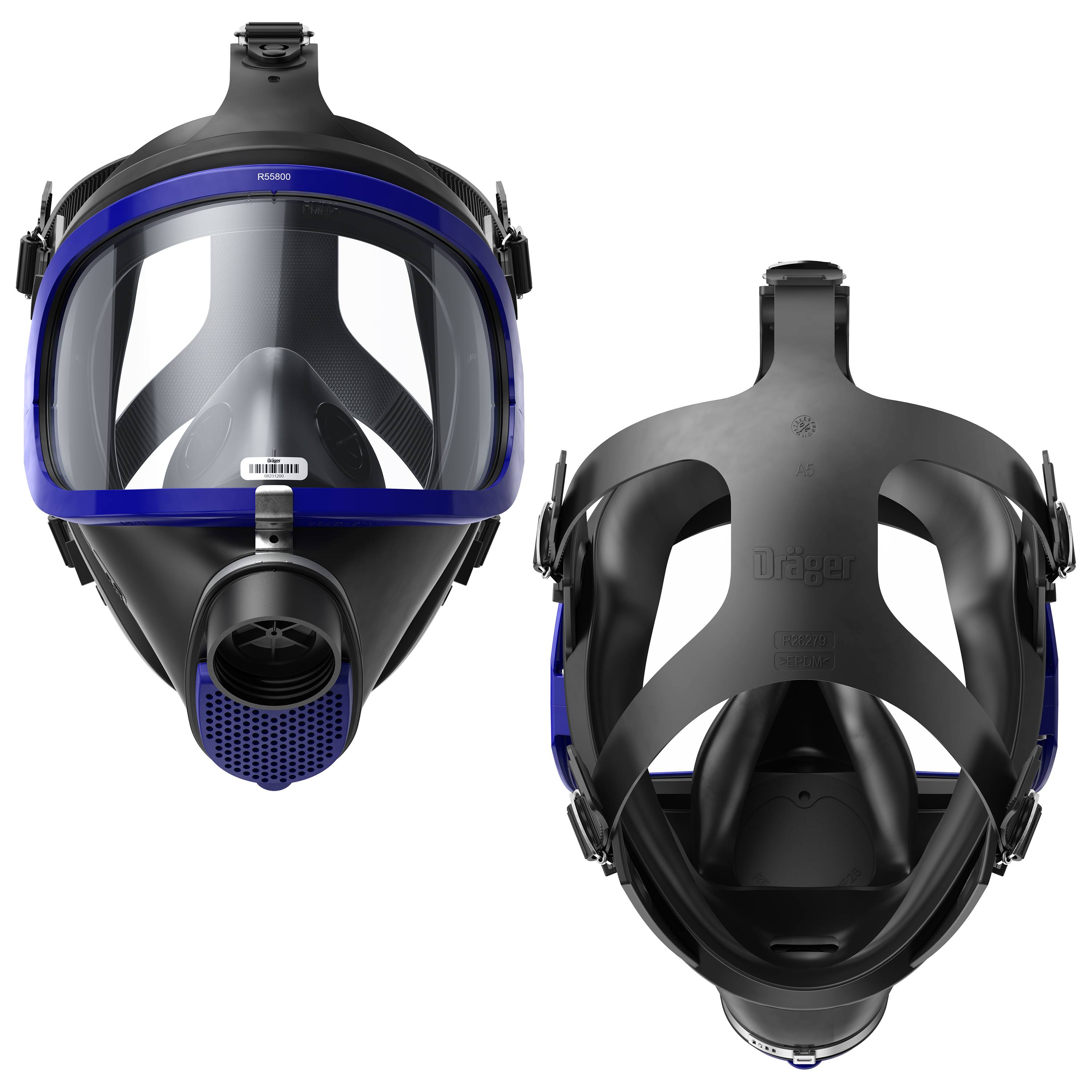 Dräger Atemschutzmaske Vollmaske X-plore 6300 ohne Filter mit RD40 Gasmaske Anschluss-2