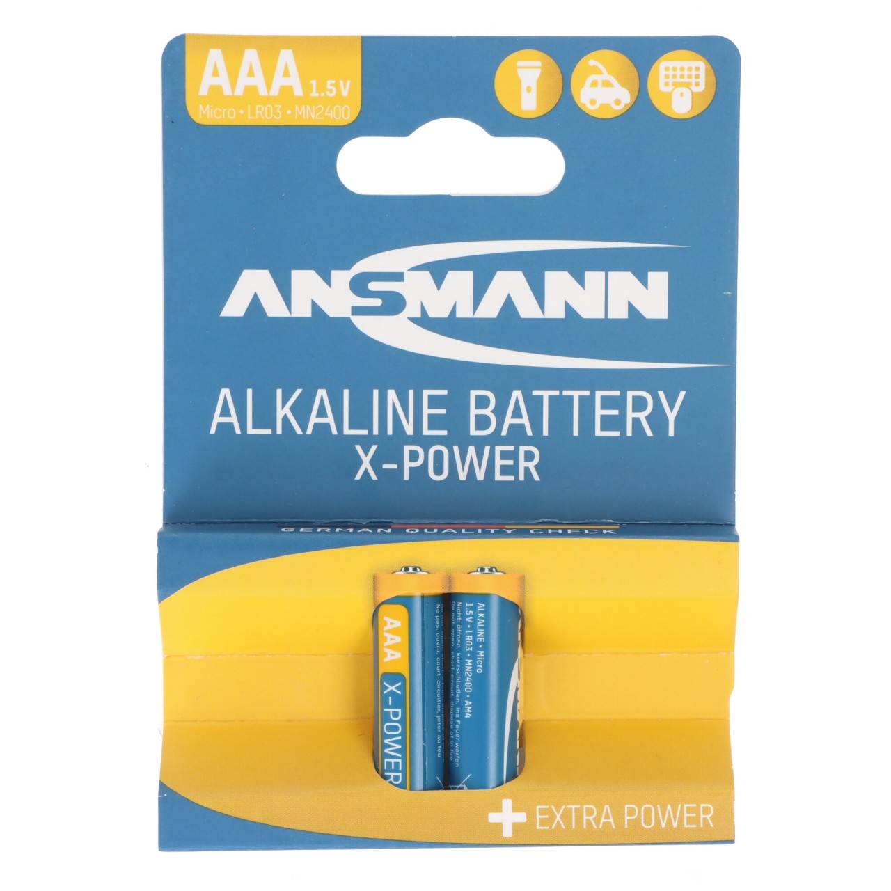 Ansmann X-Power Alkaline Batterie Micro AAA, LR3, 2er Papierblister-0