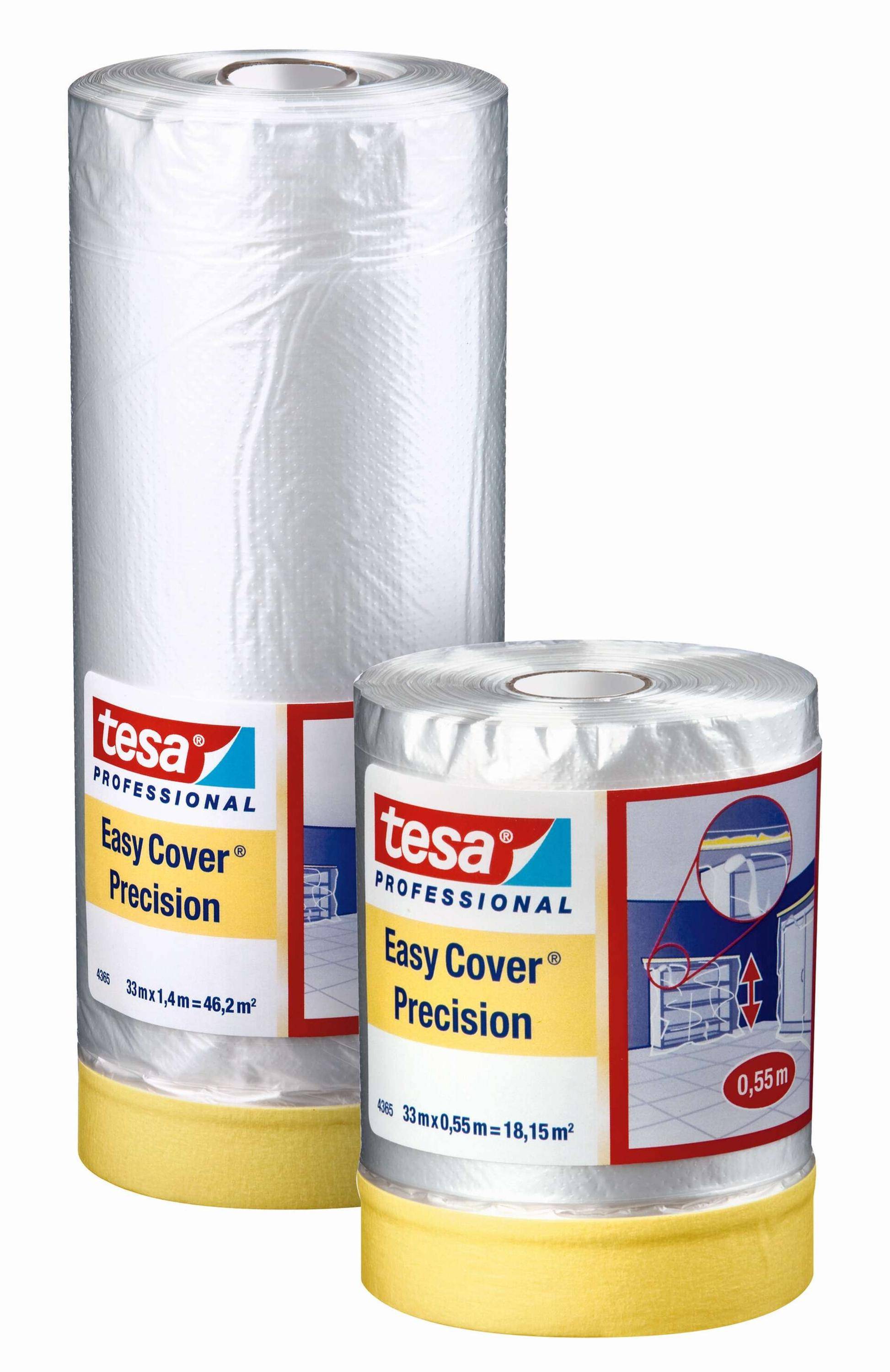 tesa Easy Cover 4365 Präzision 2-in-1: Präzisionskrepp PLUS, 33 m x 550 mm, gelb-0