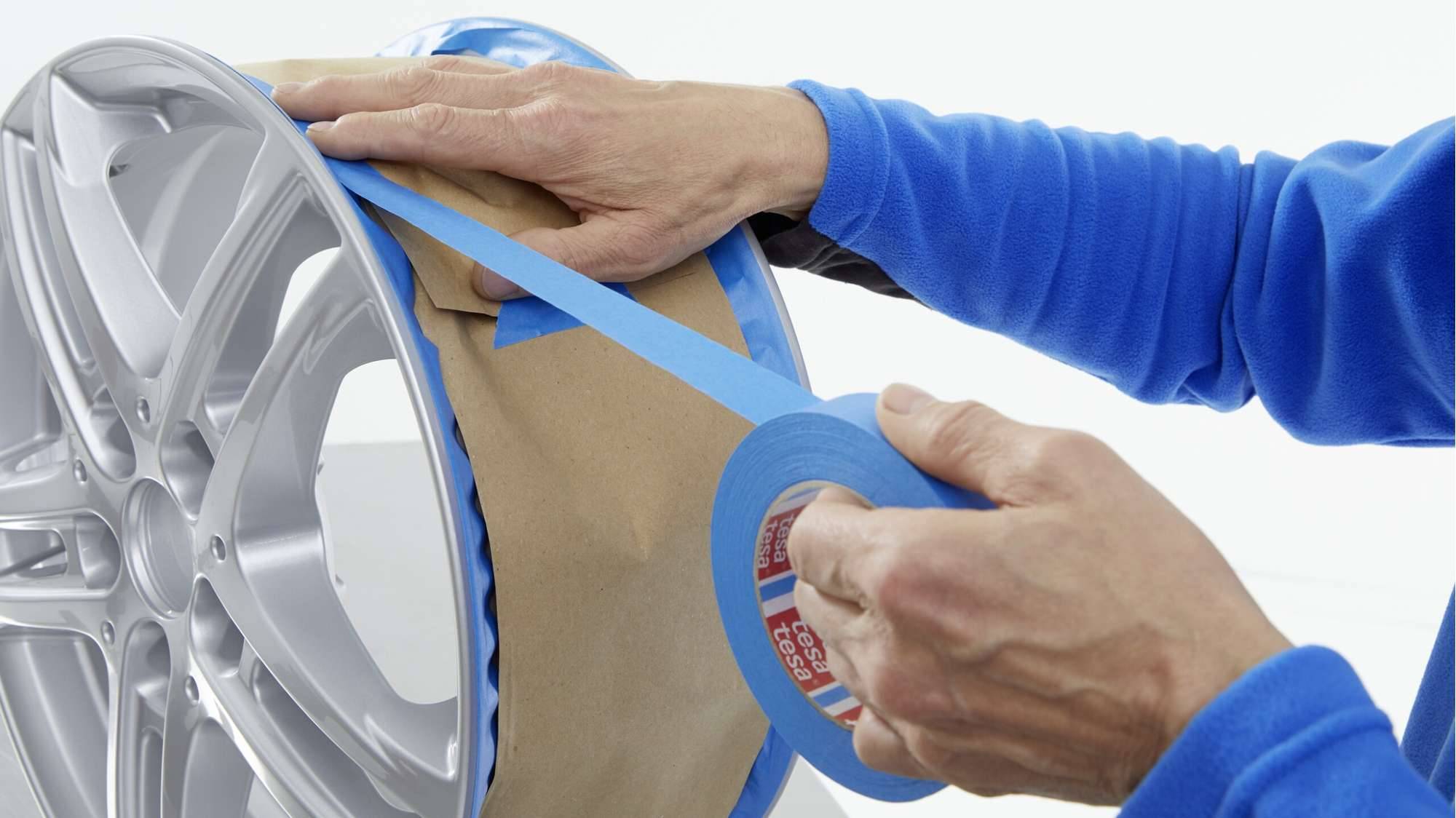 tesakrepp 4308 Blue Krepp Temperaturbeständiges Abdeckband, 50 m x 25 mm, blau-1