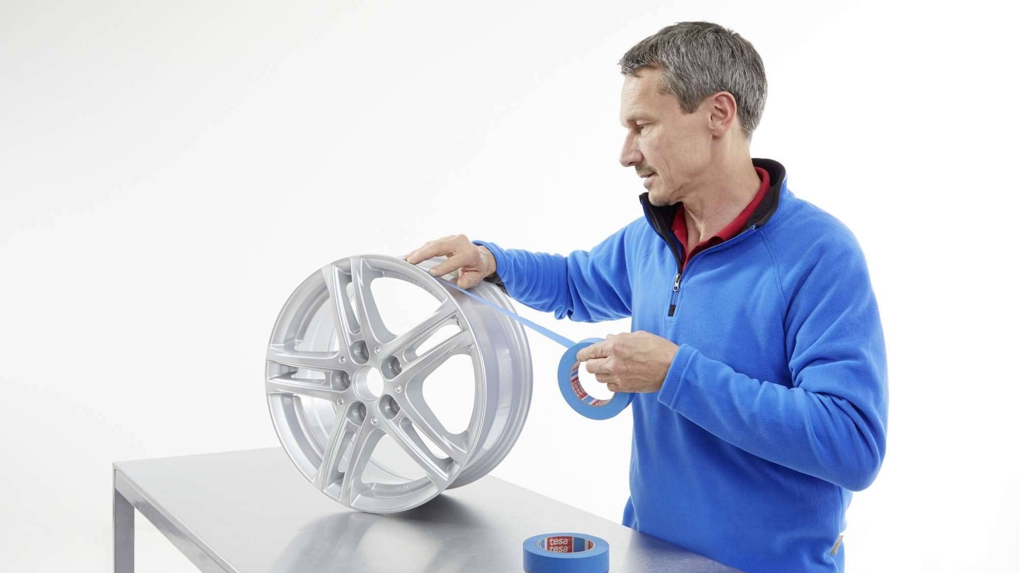 tesakrepp 4308 Blue Krepp Temperaturbeständiges Abdeckband, 50 m x 25 mm, blau-2