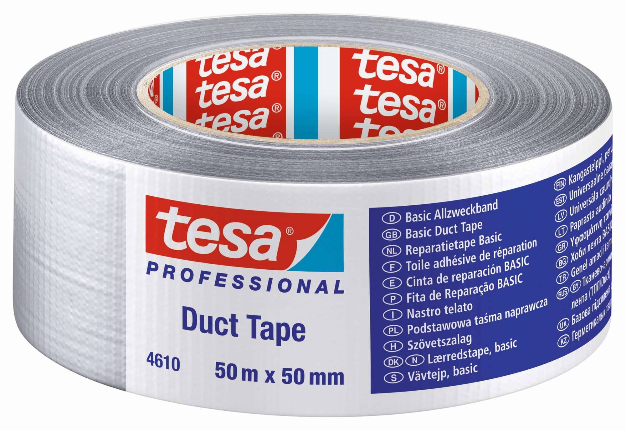 tesa 4610 Basic duct tape, 50 m x 50 mm, silber-grau-0