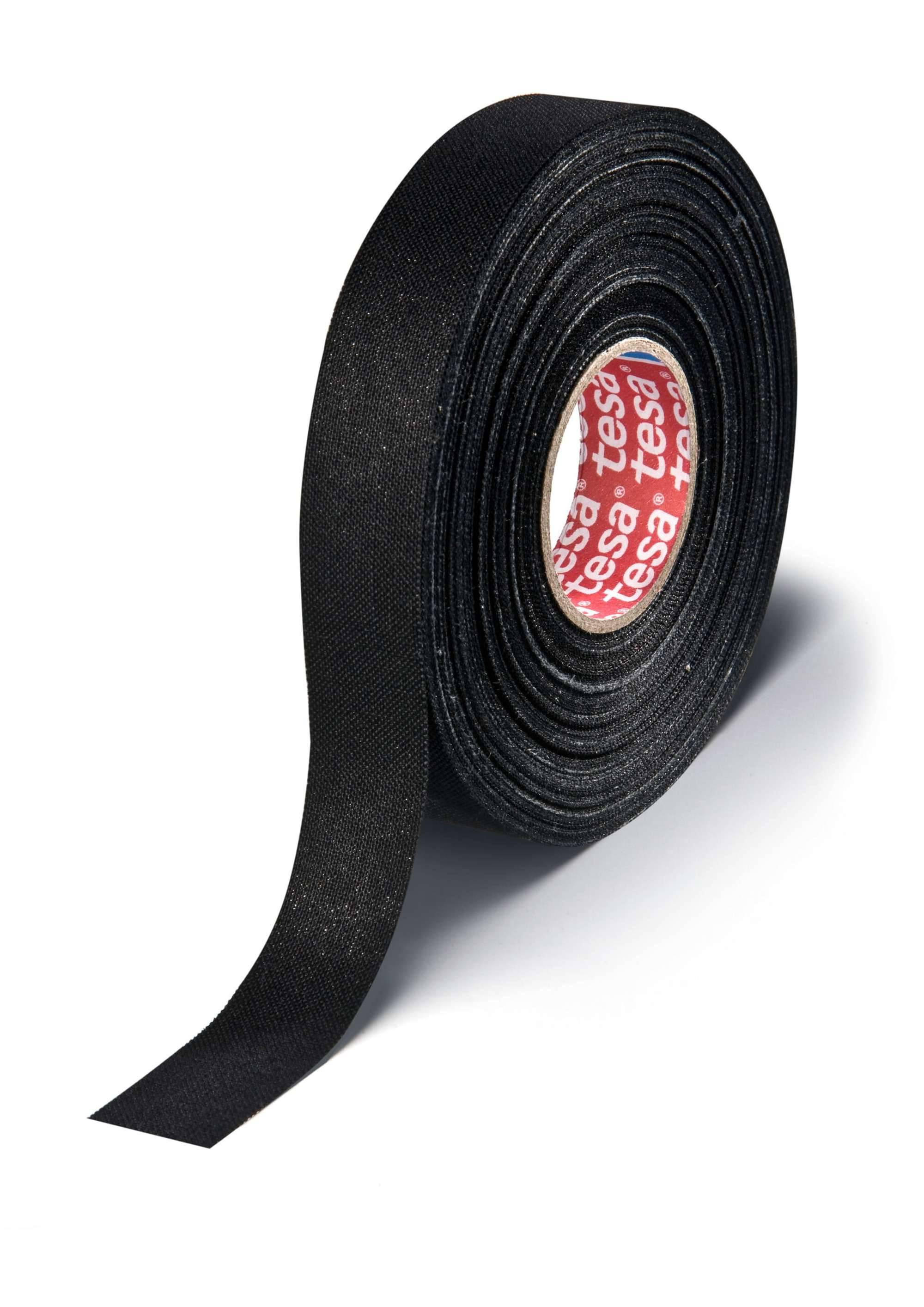 tesa 51025 PV10 Von Hand reißbares PET-Gewebeband, 25 m x 19 mm, schwarz-0