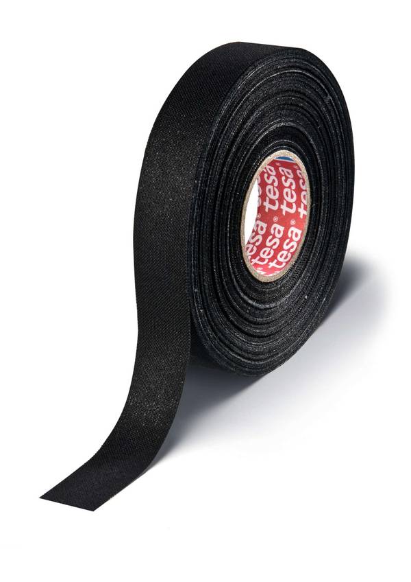 tesa 51025 PV10 Von Hand reißbares PET-Gewebeband, 25 m x 19 mm, schwarz