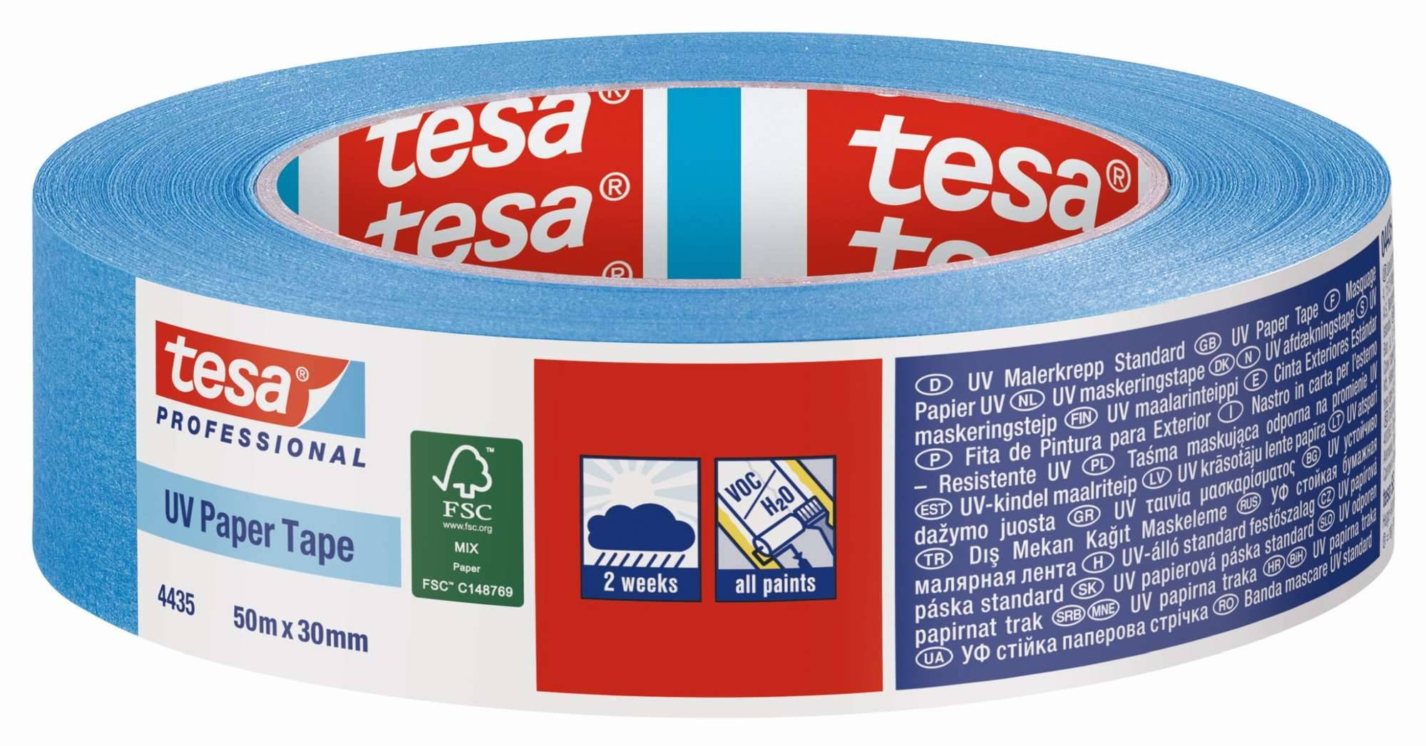 tesa 4435 UV Malerkrepp für Außenanwendung, 50 m x 19 mm, blau-0