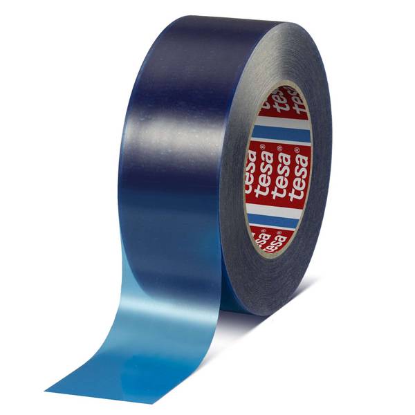 tesa 4414 Starkes PE-Oberflächenschutzband, 66 m x 50 mm, blau-transparent