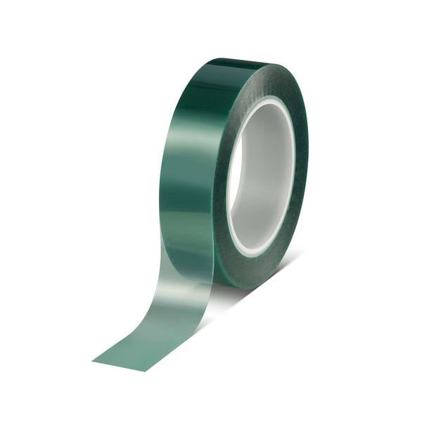tesa 50620 PET-Abdeckband 200 °C mit Silikonklebstoff, 66 m x 25 mm, grün-transluzent