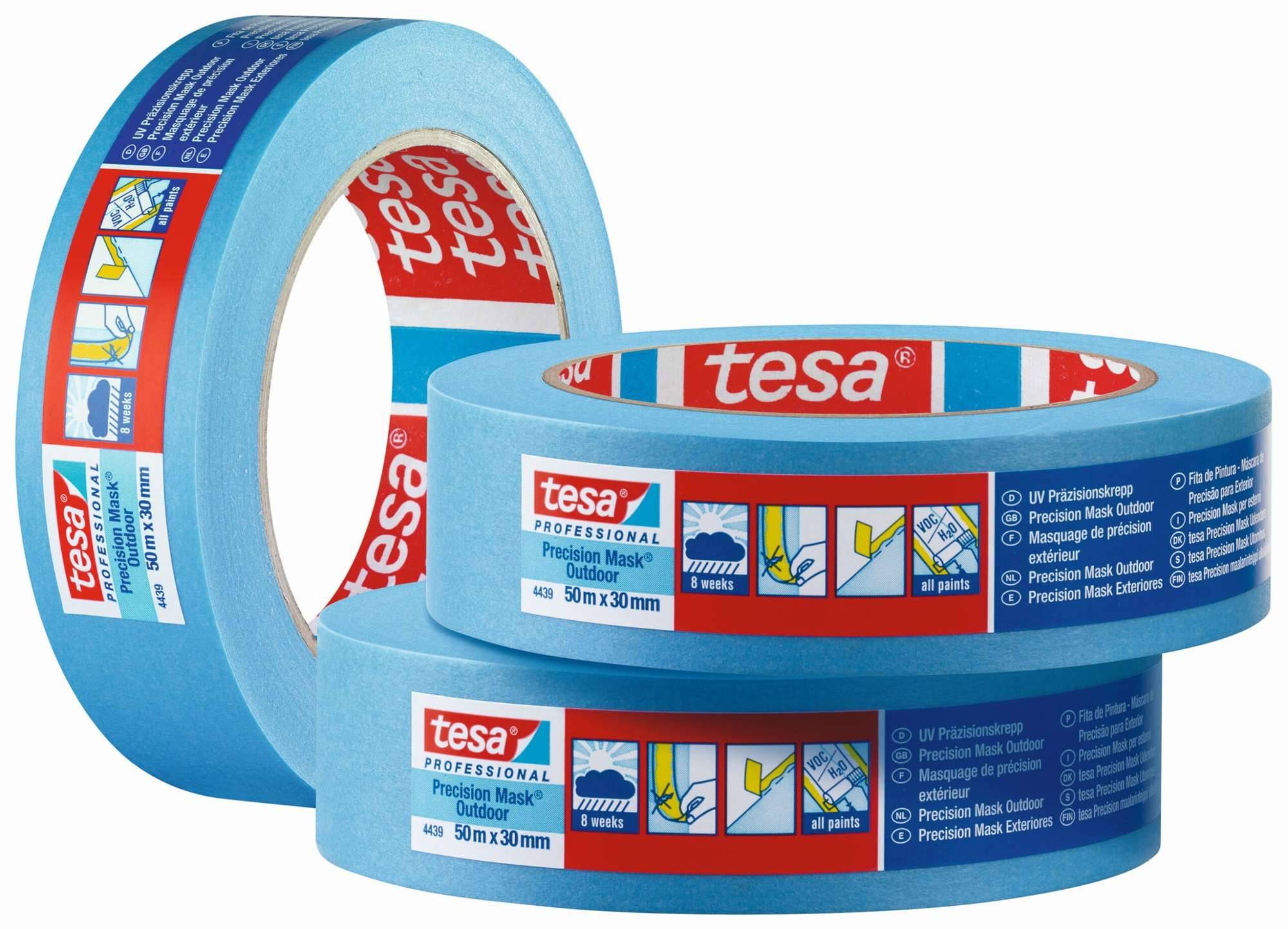 tesa 4439 Präzisionskrepp Außen Premium Malerabdeckband, 50 m x 19 mm, blau-0