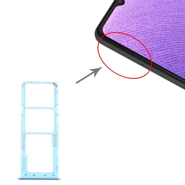 Sim Karten Halter für Samsung Galaxy A32 A325 Blau Card Tray Micro SD Ersatzteil