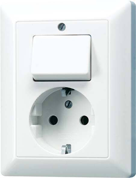 Jung SCHUKO-Steckdose ws 16A 250V m.Schalter AS 5576 U
