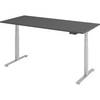 bümö Schreibtisch elektrisch Lite - Gestell: Silber, Dekor: Graphit, Größe: 180 x 80 cm