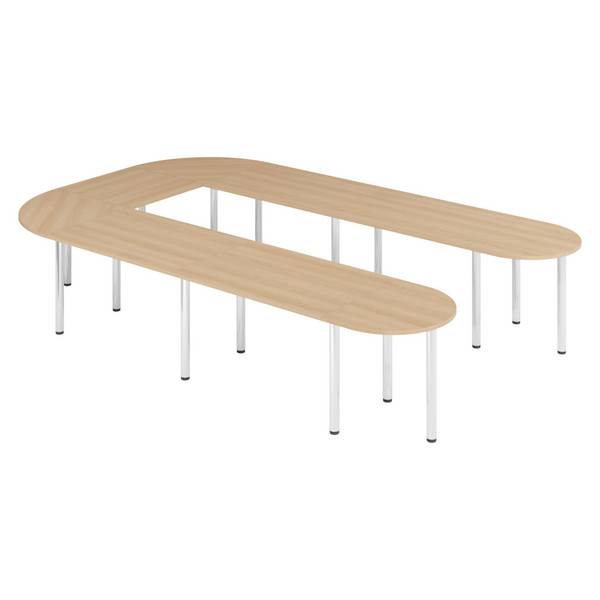 bümö Konferenztisch-Sets Serie-K - Dekor: Eiche, Größe: Set K6 | 380x240 cm