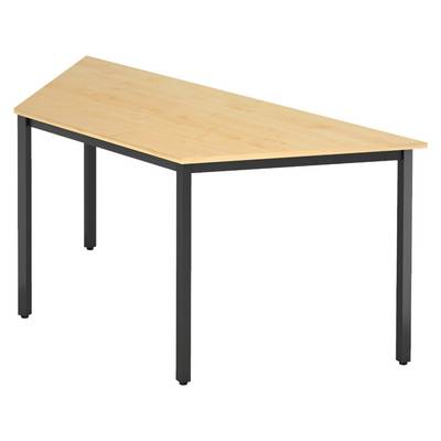 bümö Besprechungstisch Serie-D - Dekor: Ahorn, Größe: Trapez: 160x69 cm, tischfuss: Vierkantrohr schwarz-0