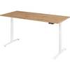 bümö Schreibtisch elektrisch Lite - Dekor: Asteiche, Größe: 180 x 80 cm, Gestell: Weiß