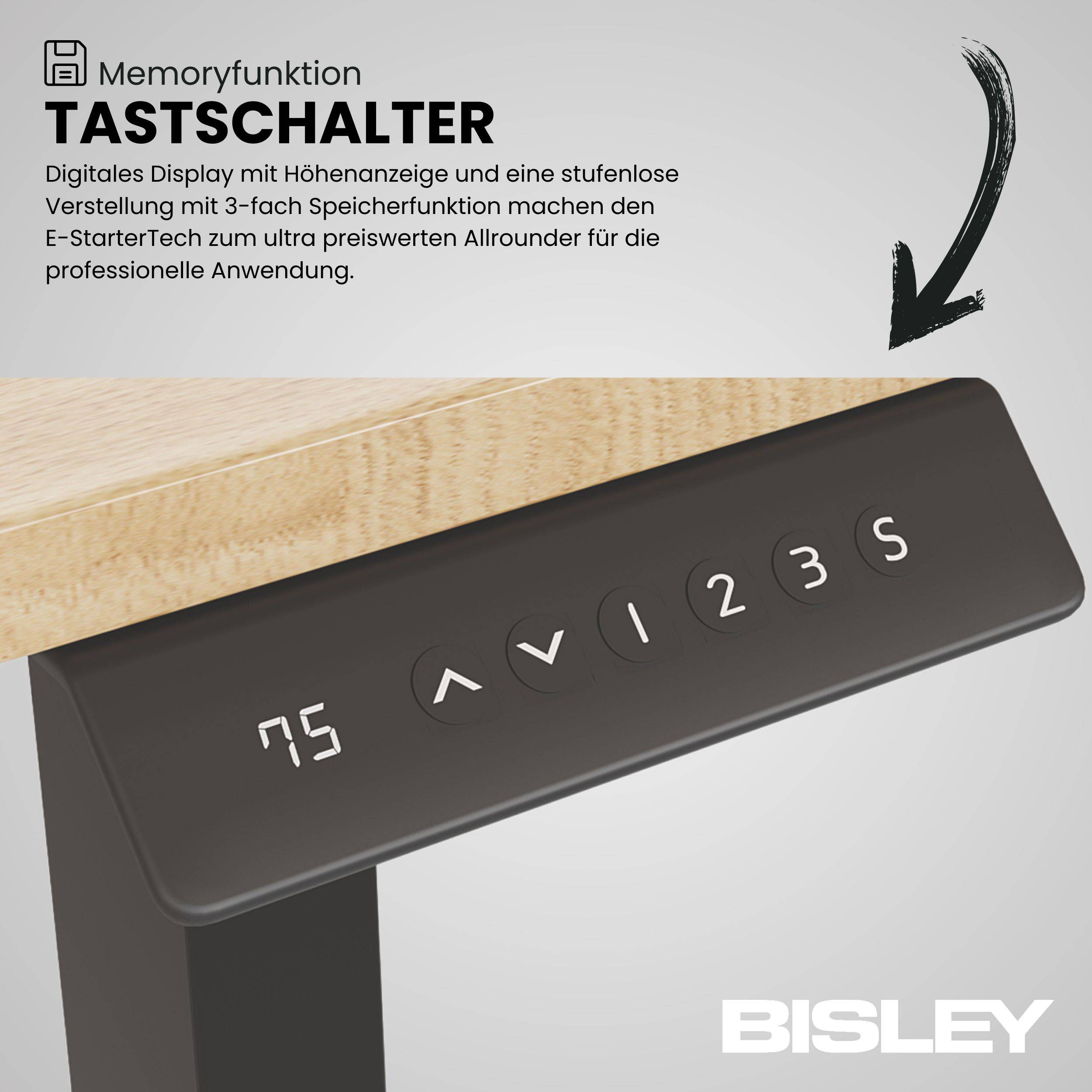 Bisley E-StarterTech Schreibtischgestell - Farbe: Schwarz-1