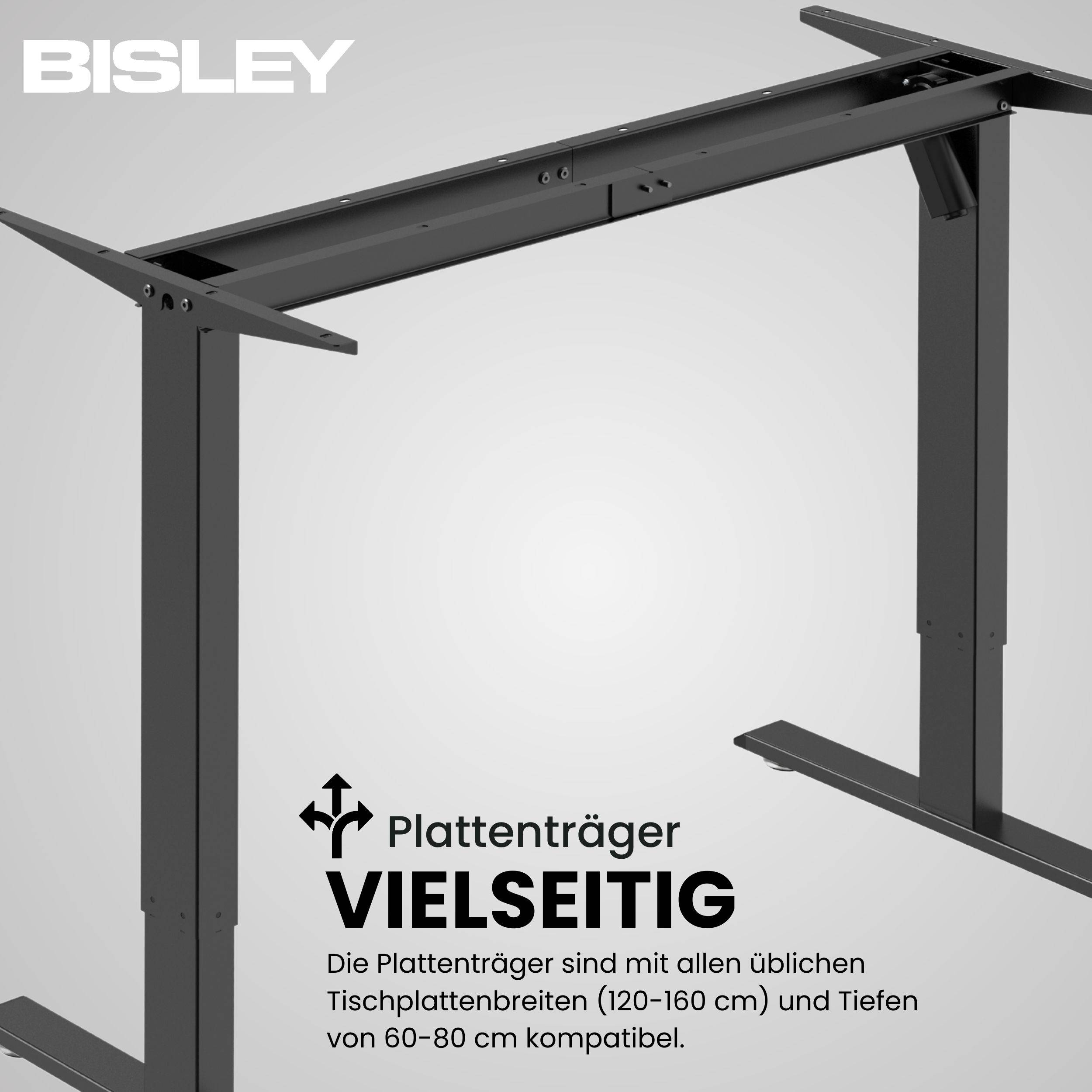 Bisley E-StarterTech Schreibtischgestell - Farbe: Schwarz-3