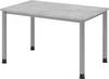 bümö Schreibtisch Serie-H Gestell: Silber - Größe: 120 x 80 cm, Dekor: Beton