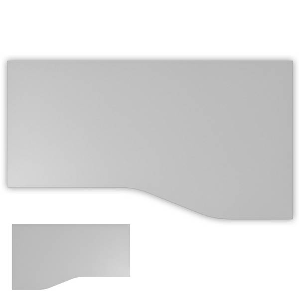 bümö DIY Schreibtischplatte - Dekor: Grau, Größe:  180 x 100 cm