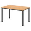 bümö Schreibtisch Serie-H - Dekor: Buche, Größe: 120 x 80 cm, Gestell: Graphit