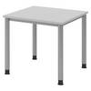 bümö Schreibtisch Serie-H - Gestell: Silber, Größe: 80 x 80 cm, Dekor: Grau