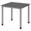 bümö Schreibtisch Serie-H - Gestell: Silber, Größe: 80 x 80 cm, Dekor: Graphit