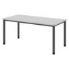 bümö Schreibtisch Serie-H - Größe: 160 x 80 cm, Gestell: Graphit, Dekor: Grau