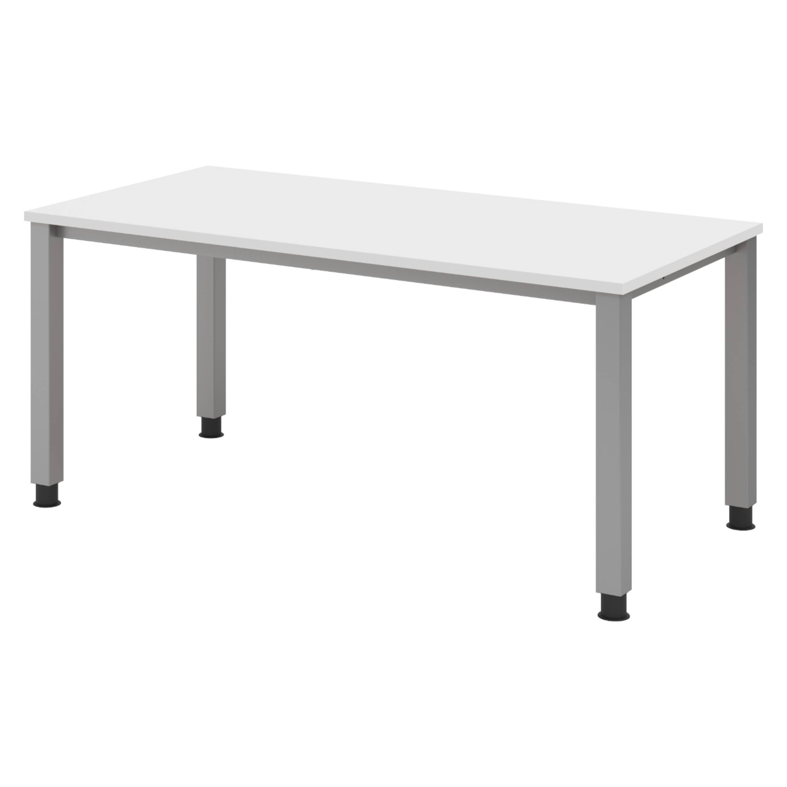 bümö Schreibtisch Serie-Q - Dekor: Weiß, Gestell: Silber, Größe: 160 x 80 cm-0