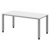bümö Schreibtisch Serie-Q - Dekor: Weiß, Gestell: Silber, Größe: 160 x 80 cm