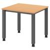 bümö Schreibtisch Serie-Q - Dekor: Buche, Größe: 80 x 80 cm, Gestell: Graphit