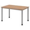 bümö Schreibtisch Serie-H - Gestell: Silber, Größe: 120 x 80 cm, Dekor: Nussbaum