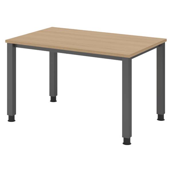 bümö Schreibtisch Serie-Q - Größe:  120 x 80 cm, Gestell: Graphit, Dekor: Eiche