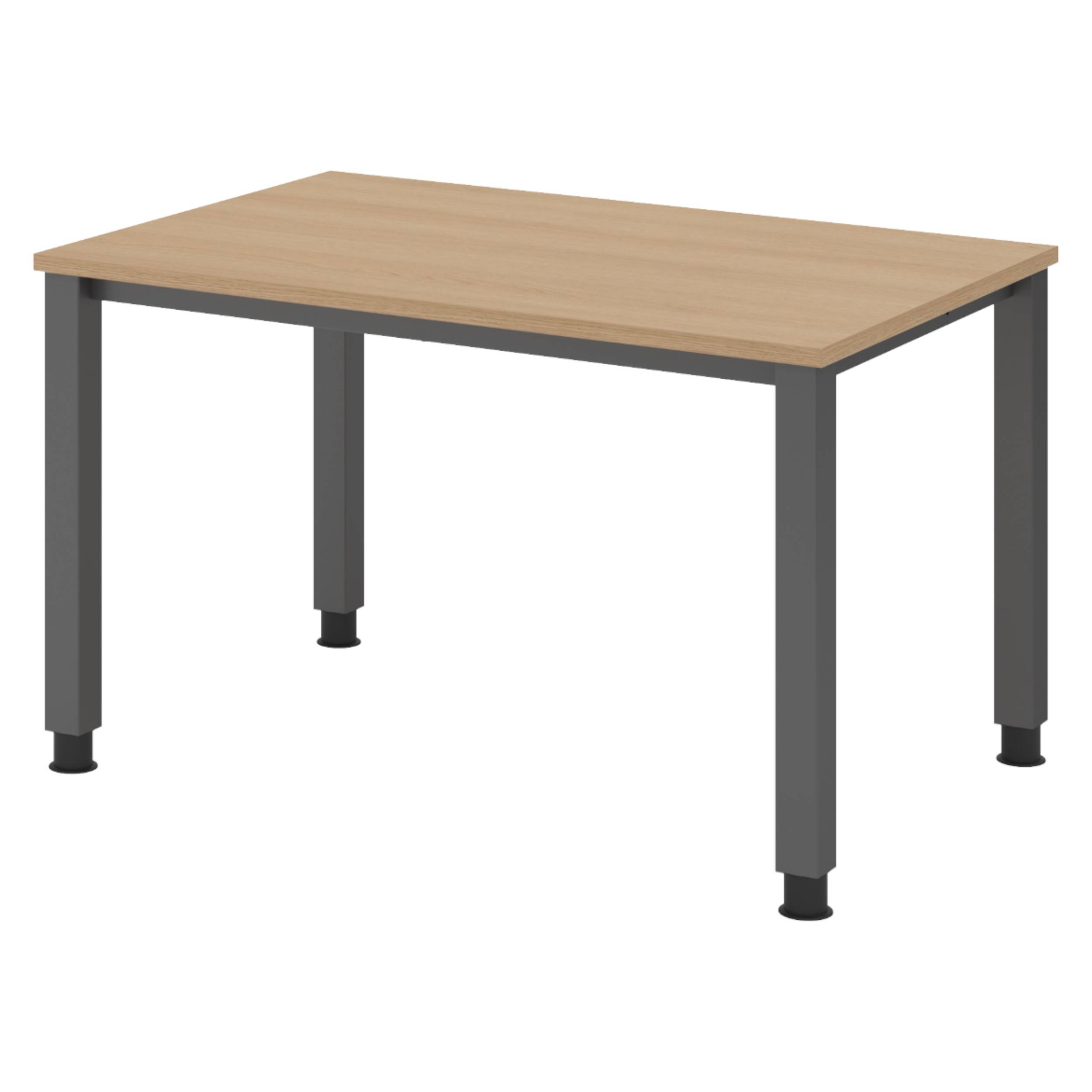 bümö Schreibtisch Serie-Q - Größe: 120 x 80 cm, Gestell: Graphit, Dekor: Eiche-0