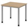 bümö Schreibtisch Serie-H - Gestell: Silber, Größe: 80 x 80 cm, Dekor: Eiche