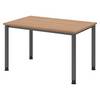 bümö Schreibtisch Serie-H - Größe: 120 x 80 cm, Gestell: Graphit, Dekor: Nussbaum